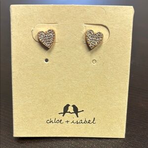 Chloe + Isabel Rose Gold Heart Stud Earrings